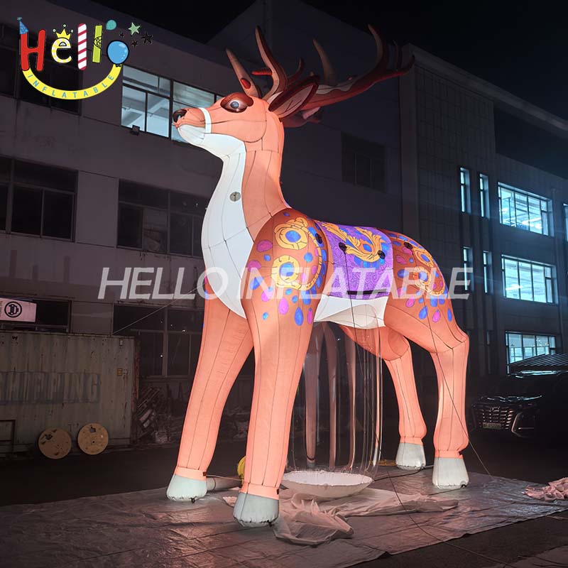 Christmas Inflatable LED Reindeer Lighted Blow up Elk Outdoor Yard Home Decoration Cute Fun Xmas Holiday Blow up Party Toy