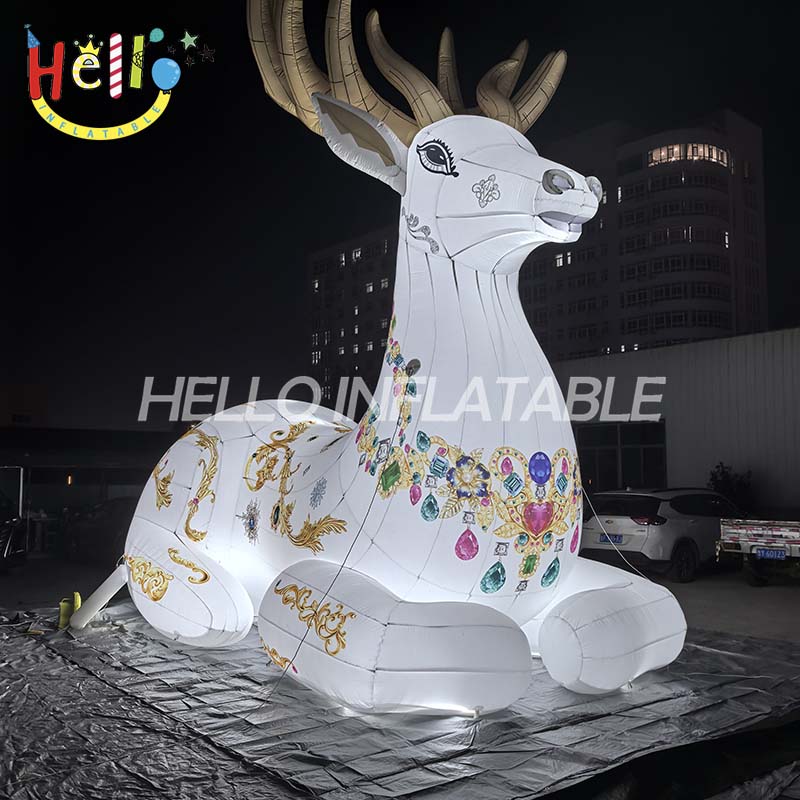 Christmas Outdoor Decoration Inflatable LED Light Large Inflatable Deer Cartoon Holiday Elk Sale