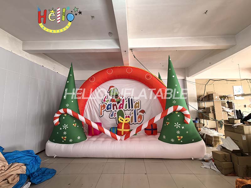 Custom Design Giant Outdoor Christmas Decorations Inflatable Christmas Tree Background With Led Light for Yard Party Decoration (2)