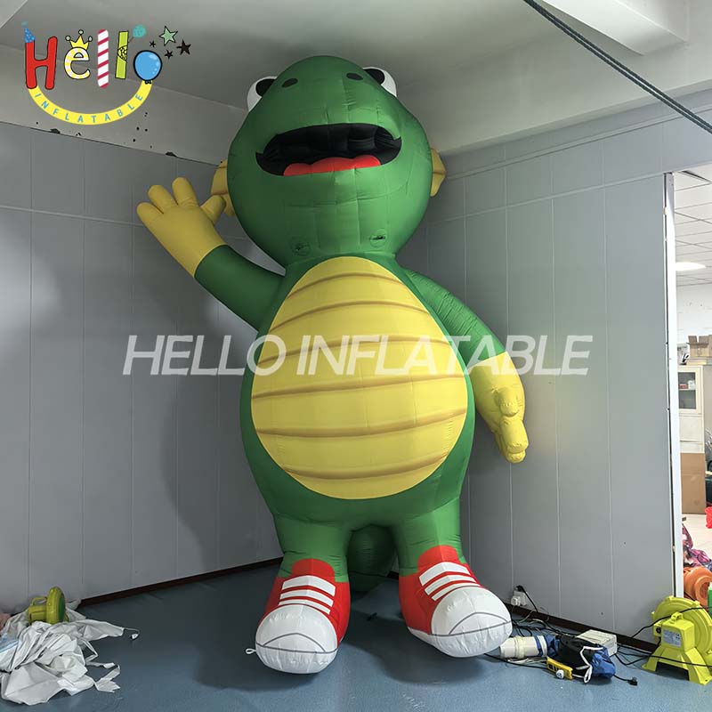 Customized 4 Meters Cartoon Inflatable Balloon Dinosaur Inflatable Dragon With Blower for Advertising Mall Decoration