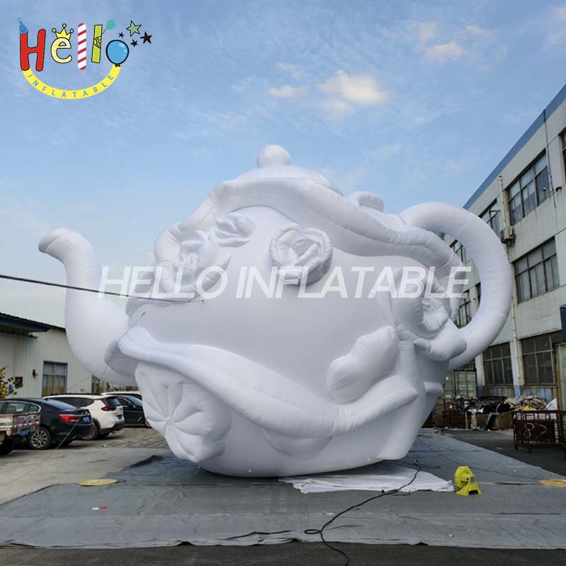 Factory Customized Large Inflatable Sculpture White Teapot for Outdoor Promotion at the Tea Expo (4)