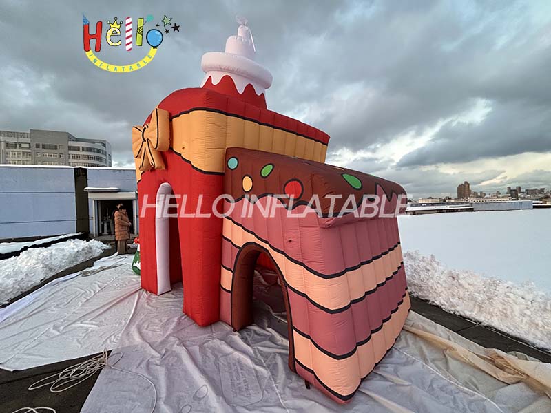 Festivals Mall Decoration House Tree Hole Cavern Inflatable Christmas Backdrop (6)