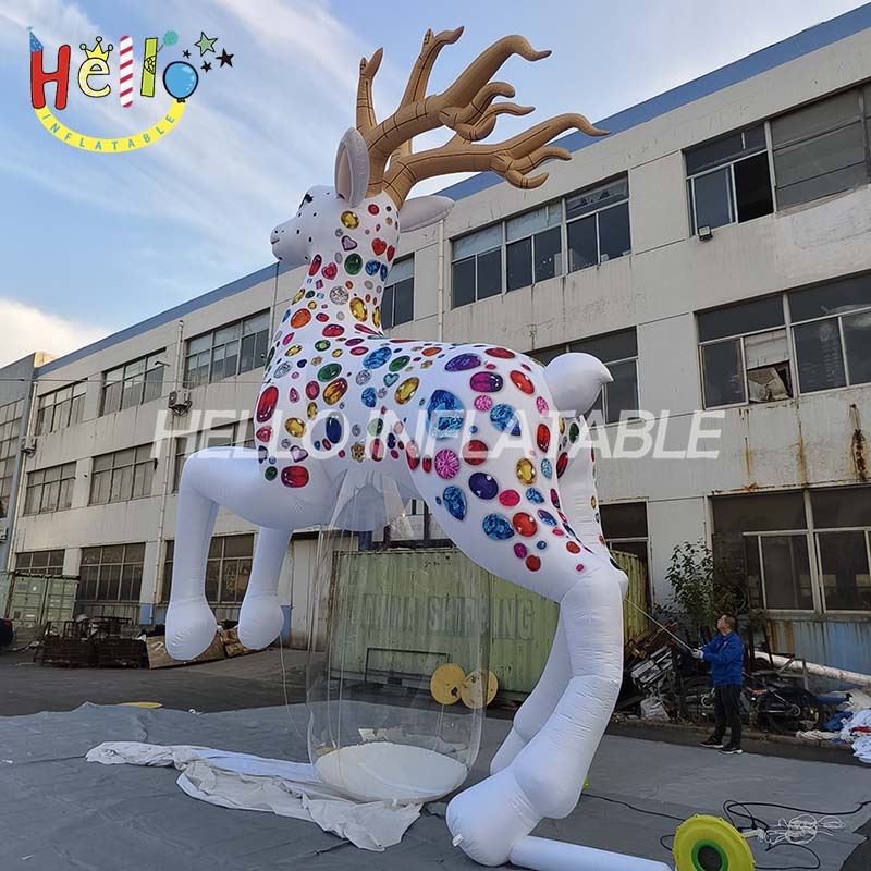 Hot Selling Xmas Christmas Party Decoration Inflatable Standing Reindeer Inflatable Cartoon Deer (1)