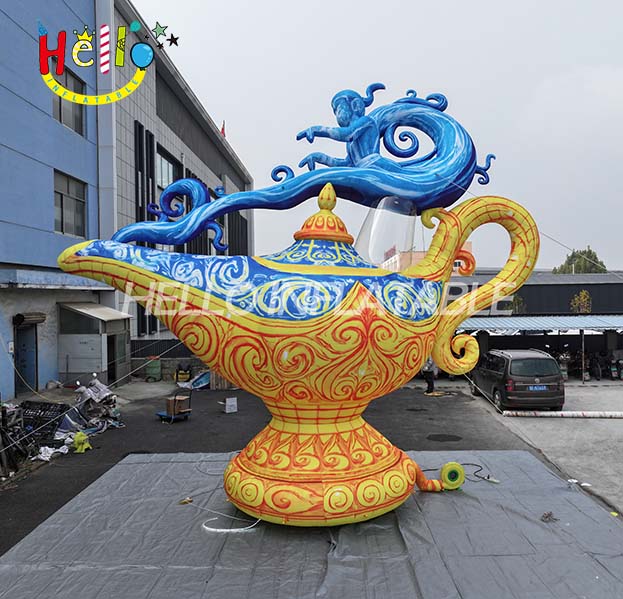 Hot selling Inflatable Cartoon Aladdin Magic Lamp Decoration European Wealthy Demon God Wishing Lamp Event Exhibition