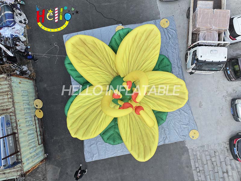 Wedding Party Stage Decorations Colorful Giant Inflatable Flowers With LED Lights