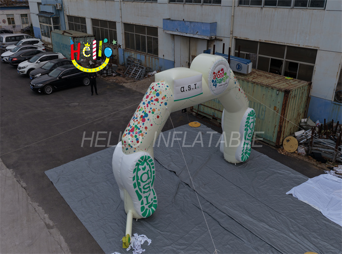 Custom Outdoor Events Inflatable Entrance Arch Yellow Advertising Inflatable Display Arch