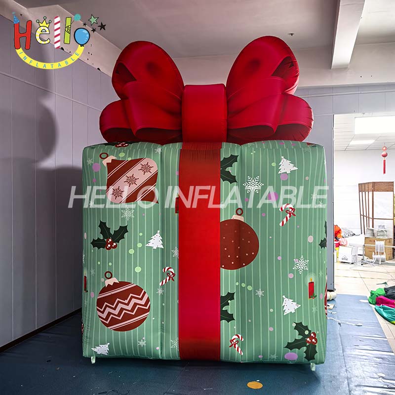 3-meter-high Inflatable Gift Box for Festive Atmosphere Decoration
