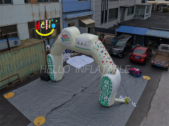 Custom Outdoor Events Inflatable Entrance Arch Yellow Advertising Inflatable Display Arch