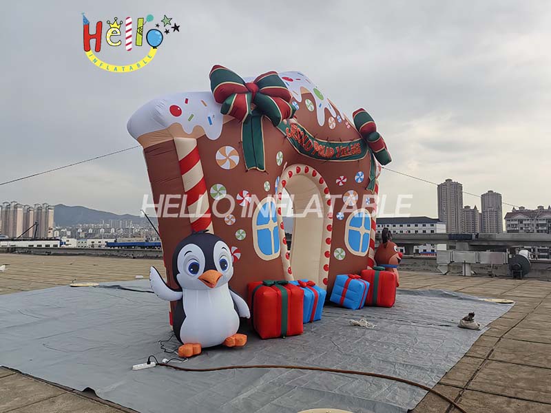 Christmas Inflatable Glowing Gingerbread Man Arches Custom Outdoor Christmas Decorations (2)