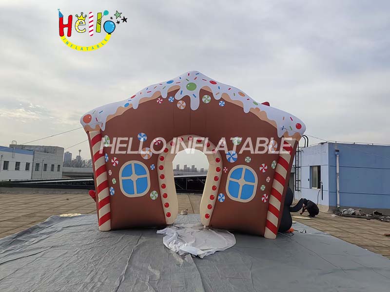 Christmas Inflatable Glowing Gingerbread Man Arches Custom Outdoor Christmas Decorations (3)