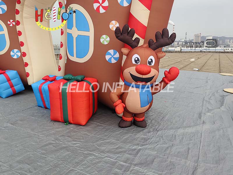 Christmas Inflatable Glowing Gingerbread Man Arches Custom Outdoor Christmas Decorations (5)