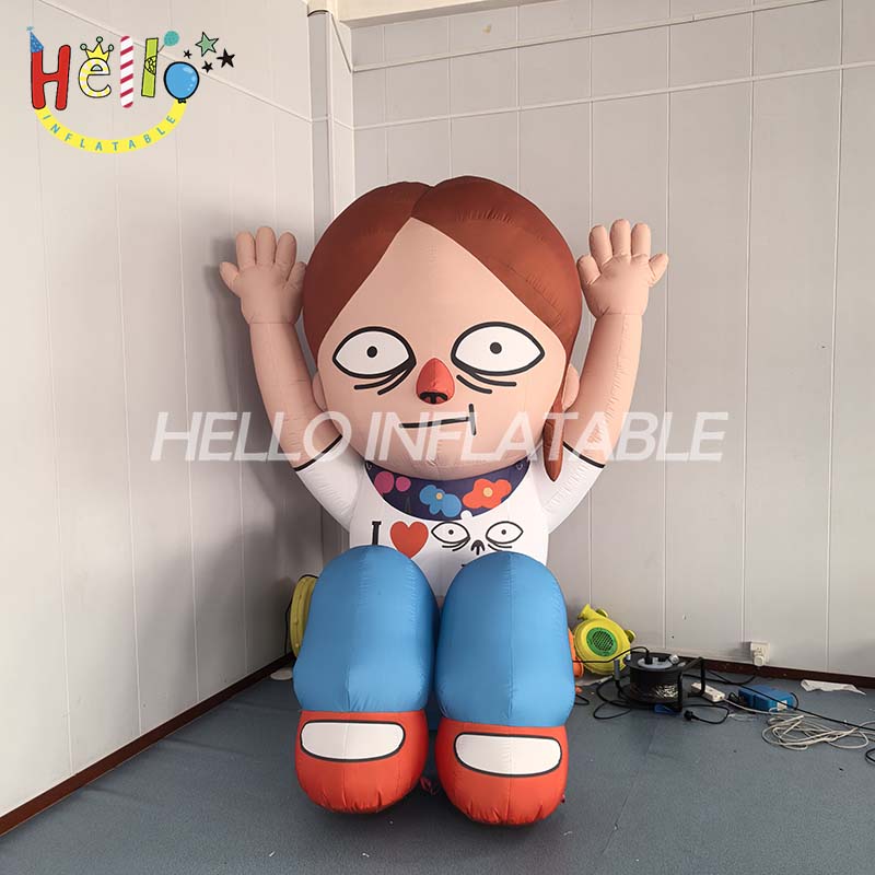 Customized Giant Inflatable Cartoon Character Mascot with Built-In Fan and USB Charging Durable for Party Decoration