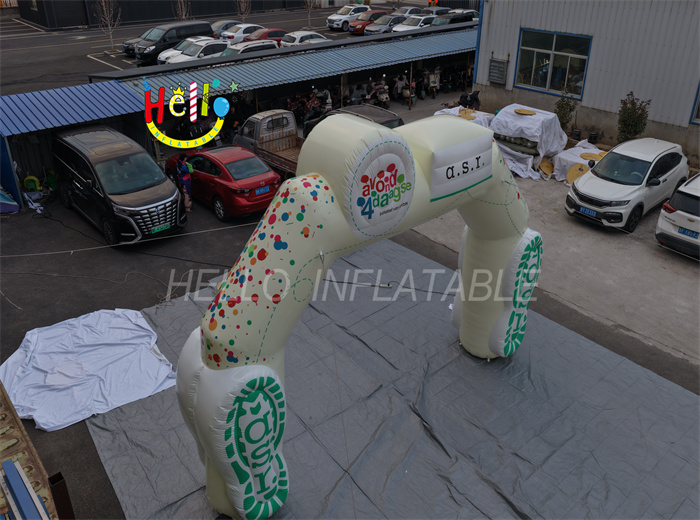 Custom Outdoor Events Inflatable Entrance Arch Yellow Advertising Inflatable Display Arch