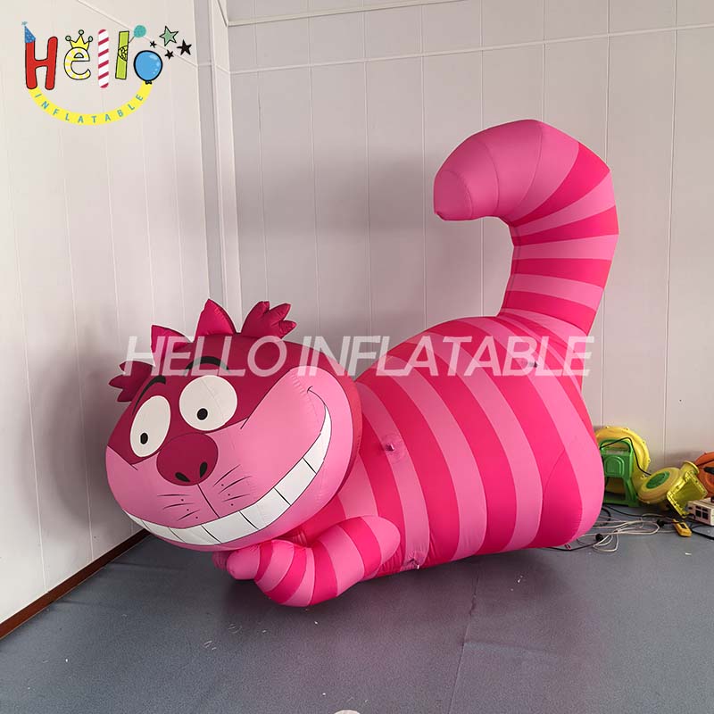Giant Inflatable Smiling Cat Cartoon Alice's Adventures in Wonderland Theme Decoration