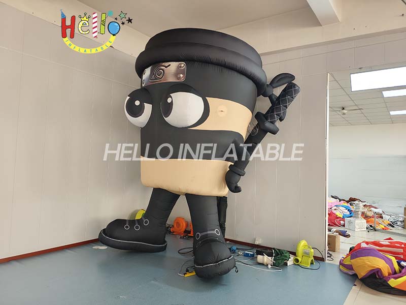 High Quality Advertising Inflatable Boy Cartoon Character Inflatable Coffee Ninja (2)