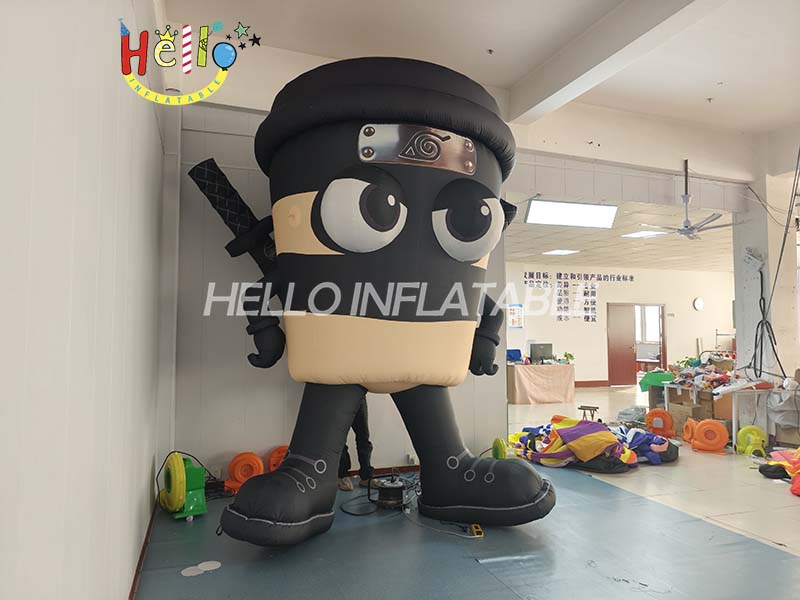 High Quality Advertising Inflatable Boy Cartoon Character Inflatable Coffee Ninja (6)