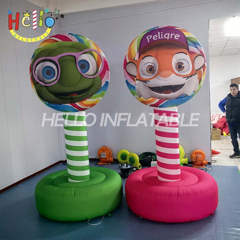 Customized Advertising for Children's Activities Featuring Inflatable Cartoon Characters and Landed Candies