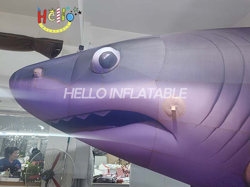 Inflatable cartoon shark wearing Nike sneakers for event promotion decoration (1)