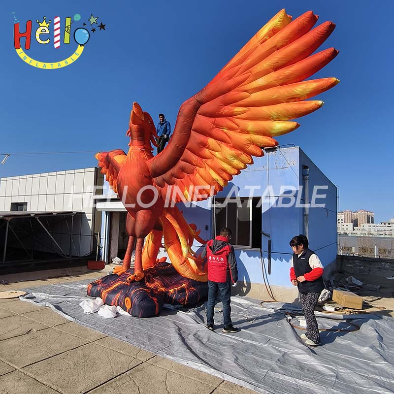 The Latest Design of a Large Inflatable Stage Phoenix Bird Shape for Music Festival Stage Plays