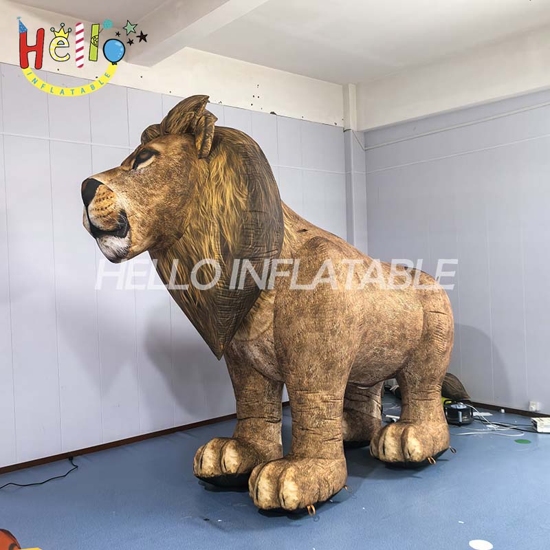 Adult Animal Brown Lion Tiger Inflatable Costumes Carnival Party Role Play Disfraz Half Body Walking Mascot costume