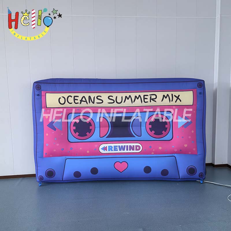 Customized Multi-Color Music Theme Inflatable Retro Cassette Inflatable Event Decorations Parties Advertising