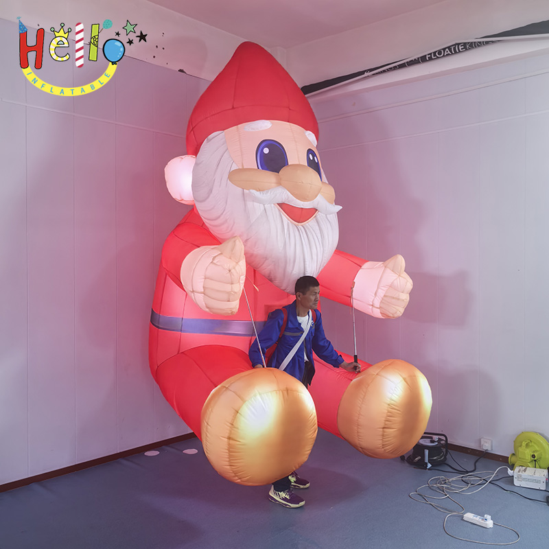 Giant Christmas Santa Claus Inflatable Mascot with Golden Shoes, Custom Large Walking Inflatable Santa Gnome for Holiday Events and Promotions插图1 Giant Christmas Santa Claus Inflatable Mascot with Golden Shoes, Custom Large Walking Inflatable Santa Gnome for Holiday Events and Promotions