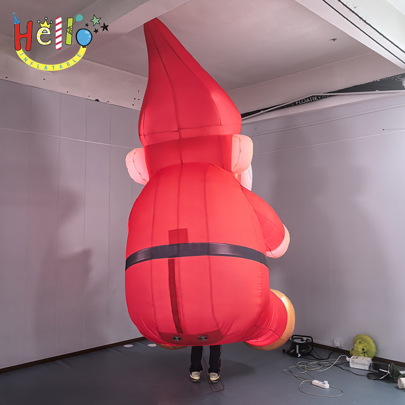 Giant Christmas Santa Claus Inflatable Mascot with Golden Shoes, Custom Large Walking Inflatable Santa Gnome for Holiday Events and Promotions插图3 Giant Christmas Santa Claus Inflatable Mascot with Golden Shoes, Custom Large Walking Inflatable Santa Gnome for Holiday Events and Promotions