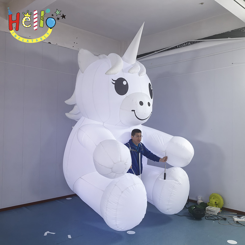 Giant White Inflatable Unicorn Mascot, Custom Large Walking Inflatable Unicorn Puppet for Advertising and Events插图1 Giant White Inflatable Unicorn Mascot, Custom Large Walking Inflatable Unicorn Puppet for Advertising and Events