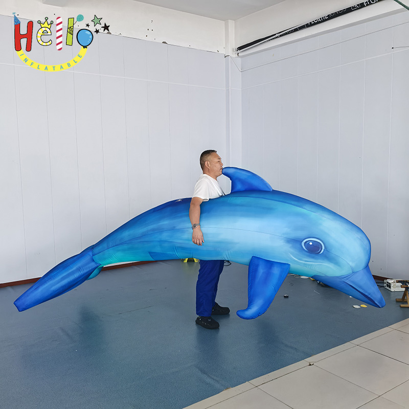 Custom Giant Inflatable Dolphin Costume, Wearable Blue Dolphin Mascot for Advertising, Parade, and Event Decoration插图1 Custom Giant Inflatable Dolphin Costume, Wearable Blue Dolphin Mascot for Advertising, Parade, and Event Decoration