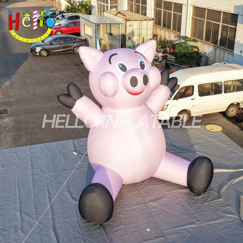 Giant Custom Inflatable Pink Pig Mascot, Large Sitting Cartoon Pig with Welcome Pose for Farm Theme Event and Advertising Decoration插图2 Giant Custom Inflatable Pink Pig Mascot, Large Sitting Cartoon Pig with Welcome Pose for Farm Theme Event and Advertising Decoration
