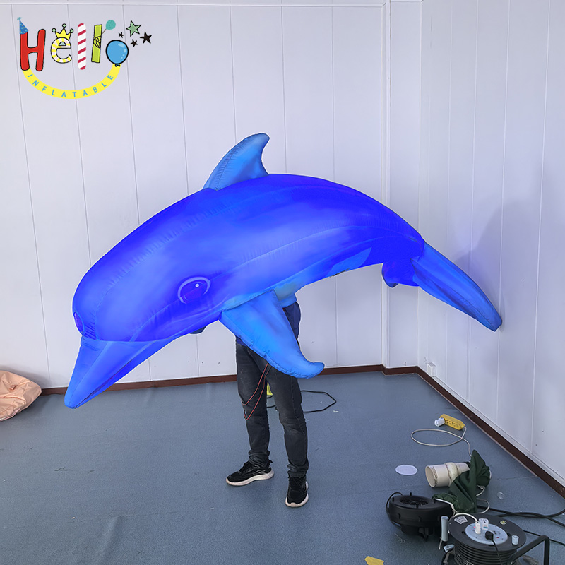 Custom Giant Inflatable Dolphin Costume, Wearable Blue Dolphin Mascot for Advertising, Parade, and Event Decoration插图2 Custom Giant Inflatable Dolphin Costume, Wearable Blue Dolphin Mascot for Advertising, Parade, and Event Decoration
