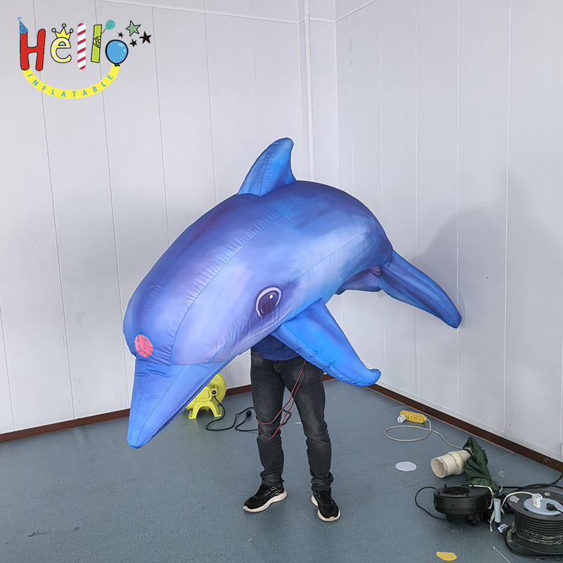Custom Giant Inflatable Dolphin Costume, Wearable Blue Dolphin Mascot for Advertising, Parade, and Event Decoration插图3 Custom Giant Inflatable Dolphin Costume, Wearable Blue Dolphin Mascot for Advertising, Parade, and Event Decoration