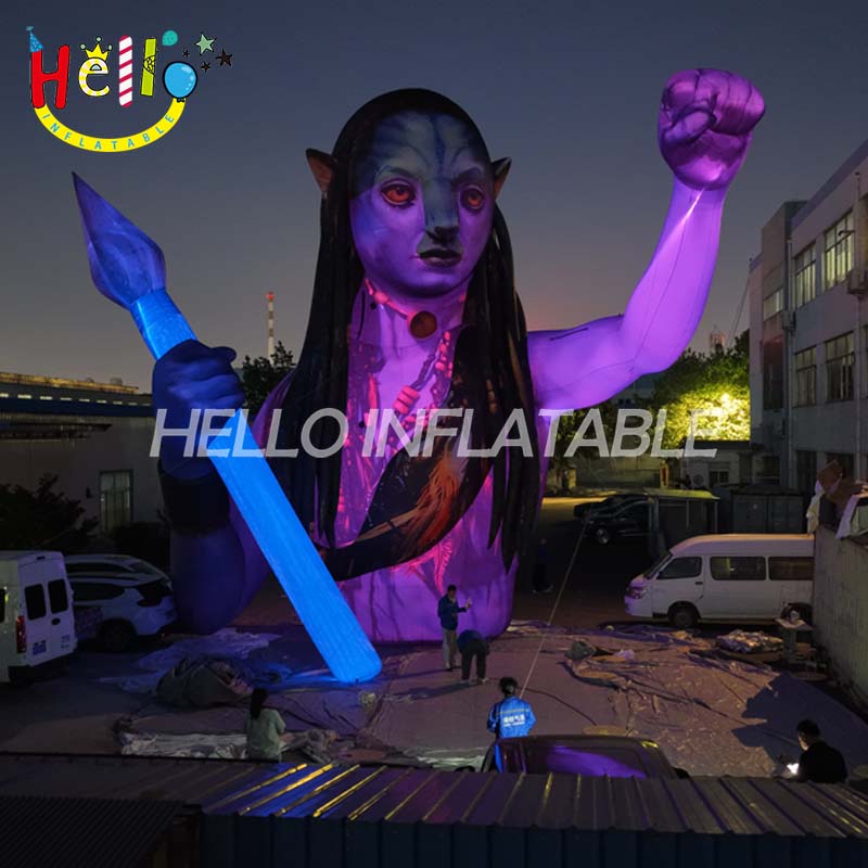 Giant Custom Inflatable Avatar Theme Character, Large Blue Alien Warrior Mascot for Movie Promotion and Event Decoration插图3 Giant Custom Inflatable Avatar Theme Character, Large Blue Alien Warrior Mascot for Movie Promotion and Event Decoration
