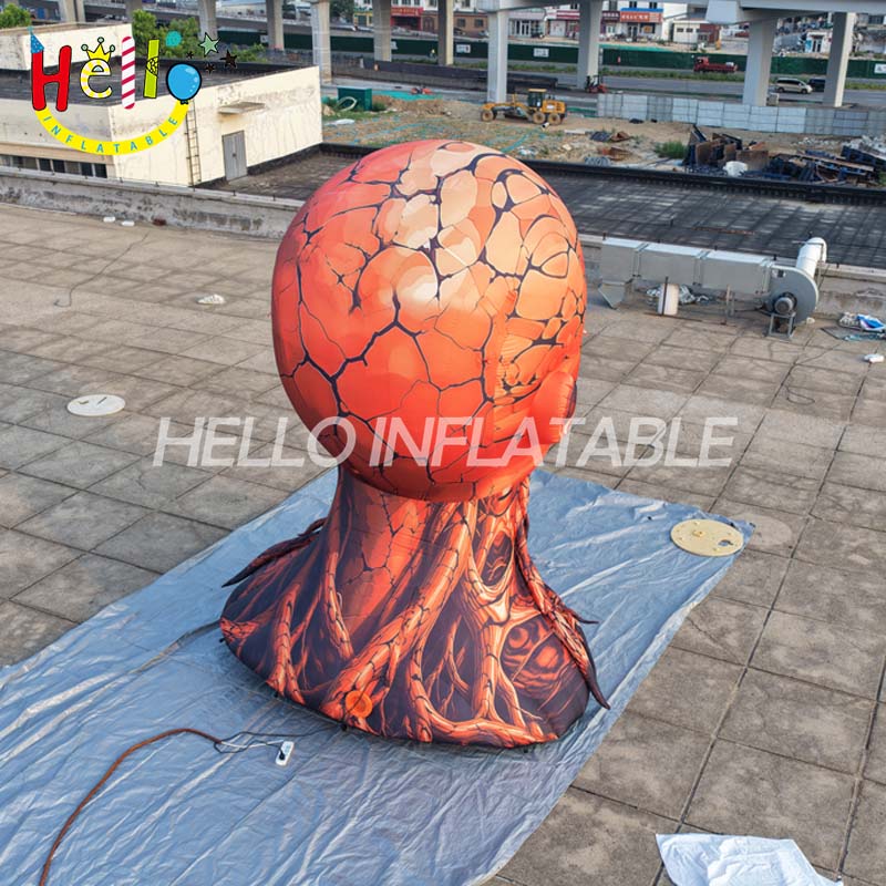 Giant Custom Inflatable Cracked Earth Head Sculpture, Large Volcanic Bust Art Installation for Exhibition and Public Event Decoration