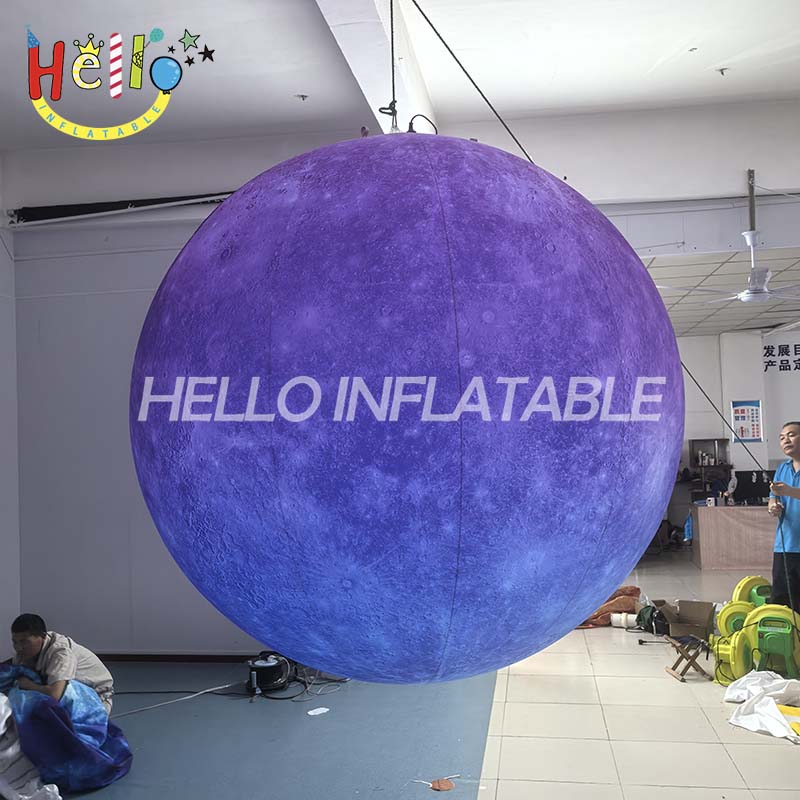 Giant Custom Inflatable Purple Moon Sphere for Space Theme Event & Advertising