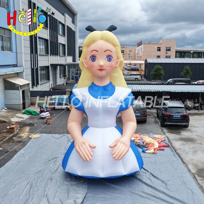 Giant Custom Inflatable Alice in Wonderland Character, Large Fairy Tale Storybook Figure for Tea Party Event and Mall Decoration