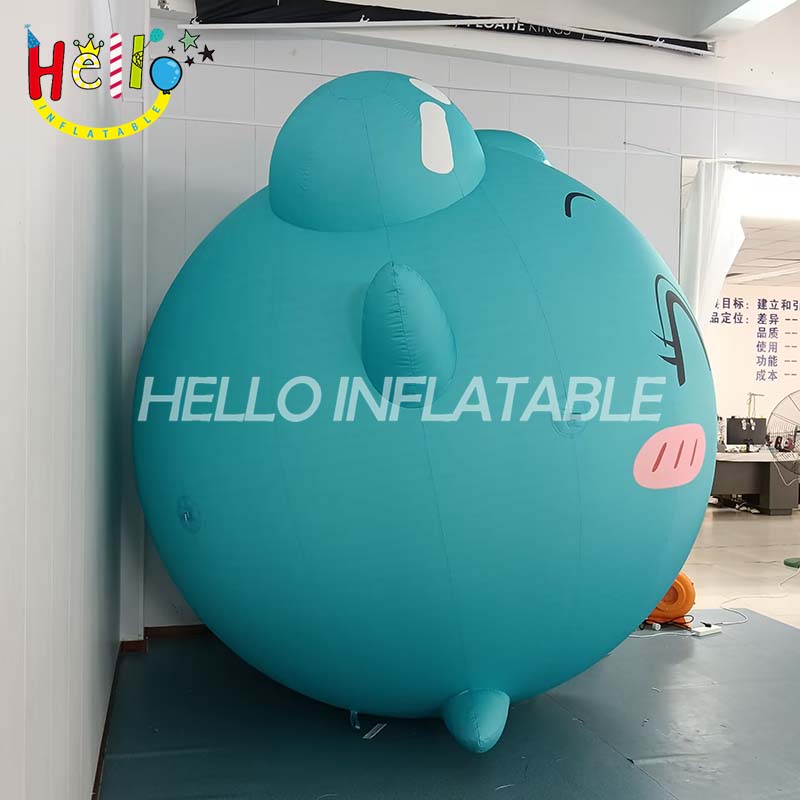 Giant Custom Inflatable Cute Cartoon Character Mascot with Star Eye, Large Blue Kawaii Blob Creature for Event and Mall Decoration