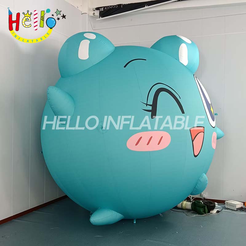 Giant Custom Inflatable Cute Cartoon Character Mascot with Star Eye, Large Blue Kawaii Blob Creature for Event and Mall Decoration