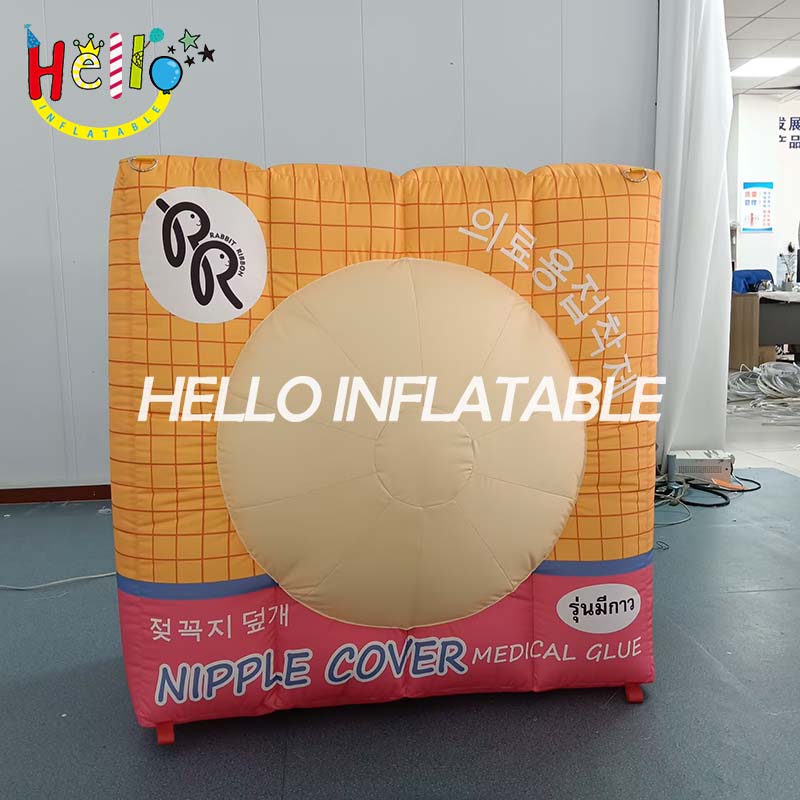 Giant Custom Inflatable Medical Nipple Cover Packaging, Large Branded Beauty Product Replica for K-Beauty Expo and Retail Display