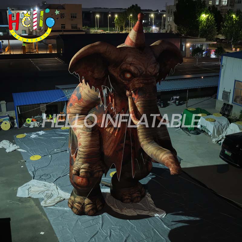 Giant Inflatable Zombie Elephant Mascot, Custom Large Horror Stitched Monster for Halloween Haunted House and Event Decoration