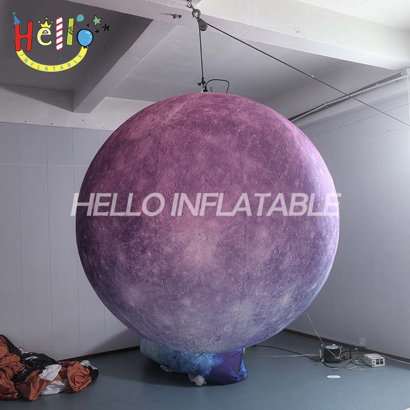 Giant Custom Inflatable Purple Moon Sphere for Space Theme Event & Advertising