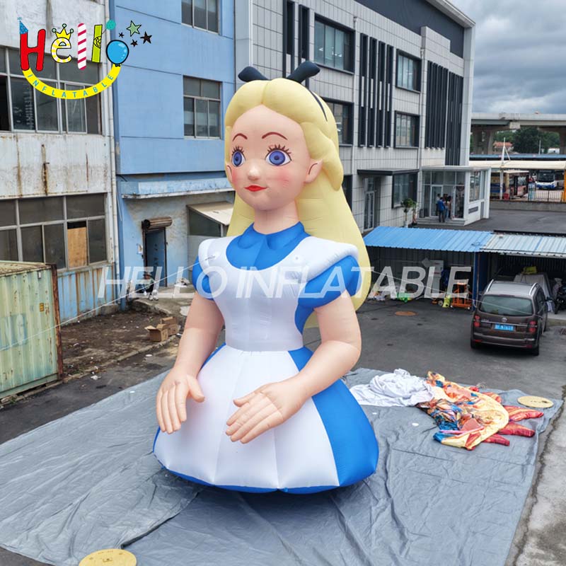 Giant Custom Inflatable Alice in Wonderland Character, Large Fairy Tale Storybook Figure for Tea Party Event and Mall Decoration
