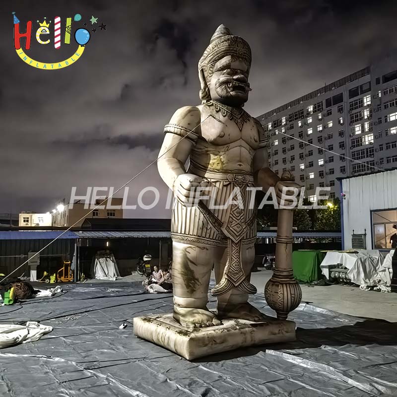 Giant Custom Inflatable Southeast Asian Guardian Statue, Large Yaksha Temple Warrior Mascot for Cultural Event and Festival Decoration