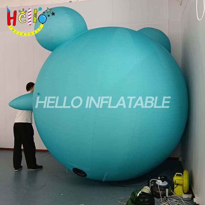 Giant Custom Inflatable Cute Cartoon Character Mascot with Star Eye, Large Blue Kawaii Blob Creature for Event and Mall Decoration