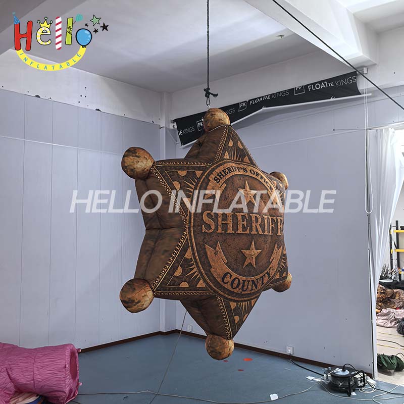 Giant Custom Inflatable Sheriff Star Badge Prop, Large Western Law Enforcement Decoration for Cowboy Theme Party and Event Display插图2 Giant Custom Inflatable Sheriff Star Badge Prop, Large Western Law Enforcement Decoration for Cowboy Theme Party and Event Display