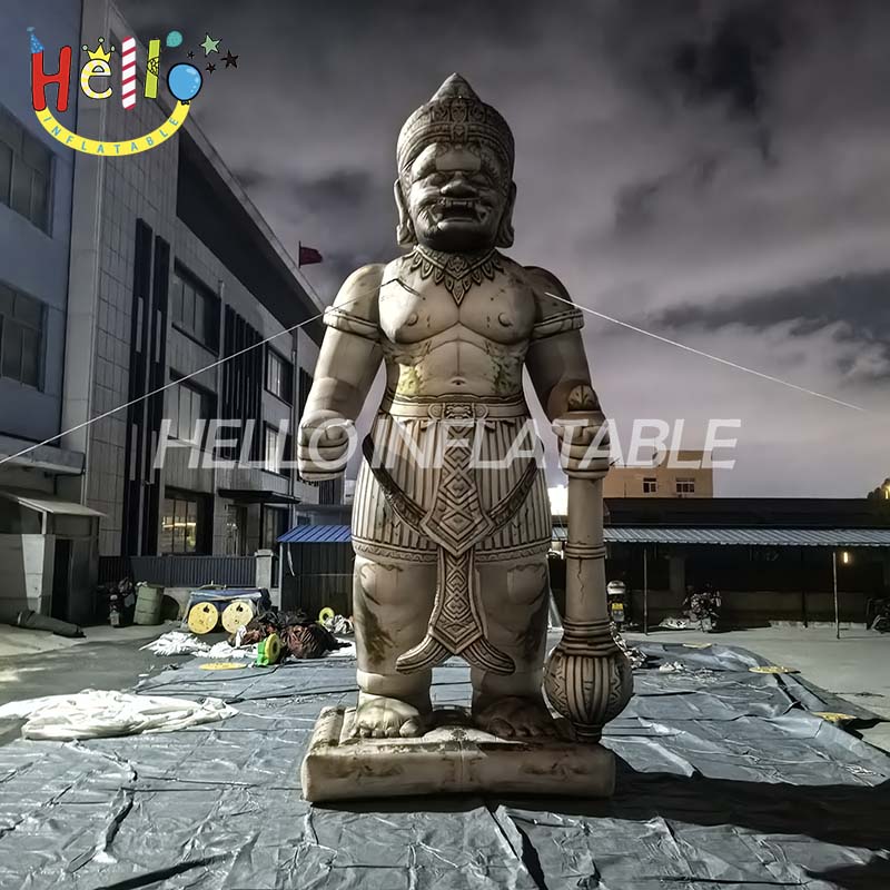 Giant Custom Inflatable Southeast Asian Guardian Statue, Large Yaksha Temple Warrior Mascot for Cultural Event and Festival Decoration