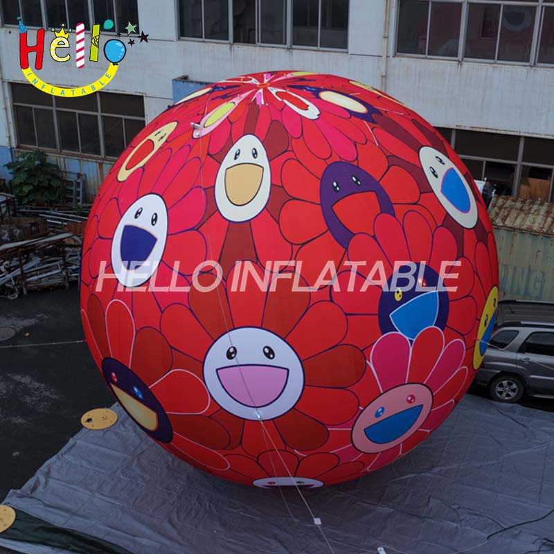 Giant Custom Inflatable Smiling Flower Sphere, Large Murakami-Style Pop Art Ball for Exhibition and Event Decoration插图1 Giant Custom Inflatable Smiling Flower Sphere, Large Murakami-Style Pop Art Ball for Exhibition and Event Decoration