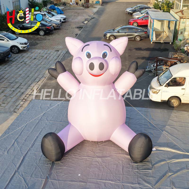 Giant Custom Inflatable Pink Pig Mascot, Large Sitting Cartoon Pig with Welcome Pose for Farm Theme Event and Advertising Decoration插图 Giant Custom Inflatable Pink Pig Mascot, Large Sitting Cartoon Pig with Welcome Pose for Farm Theme Event and Advertising Decoration