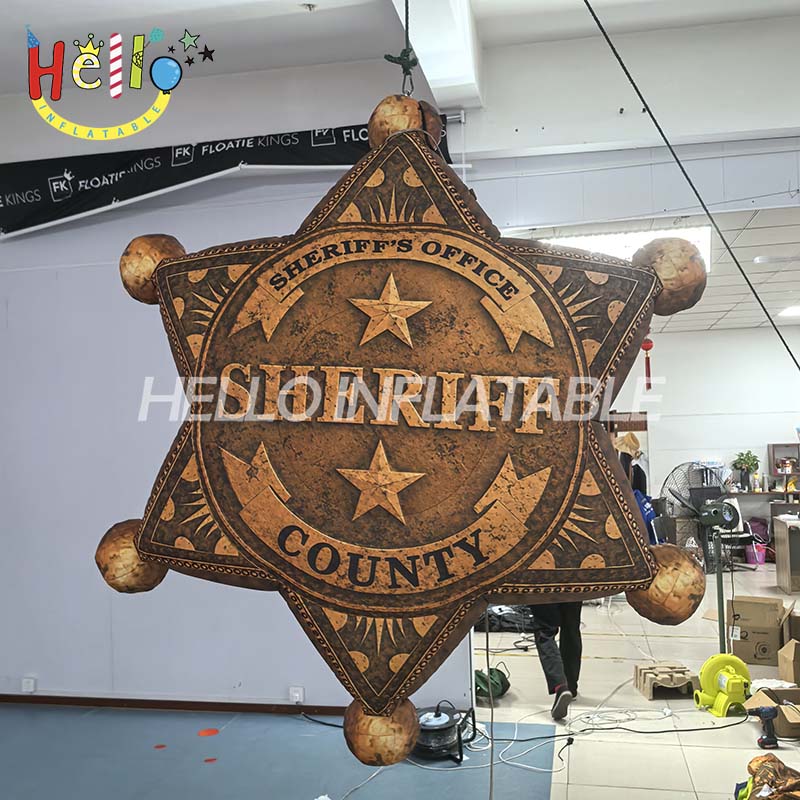 Giant Custom Inflatable Sheriff Star Badge Prop, Large Western Law Enforcement Decoration for Cowboy Theme Party and Event Display插图 Giant Custom Inflatable Sheriff Star Badge Prop, Large Western Law Enforcement Decoration for Cowboy Theme Party and Event Display