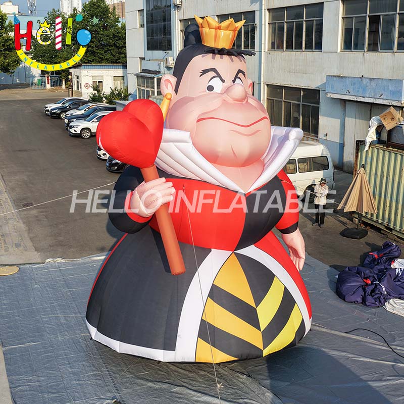 Giant Custom Inflatable Queen of Hearts Character, Large Alice in Wonderland Villain Figure for Fairy Tale Event and Mall Decoration